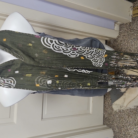 Free People Army Green Gauze Scarf - Picture 4 of 7